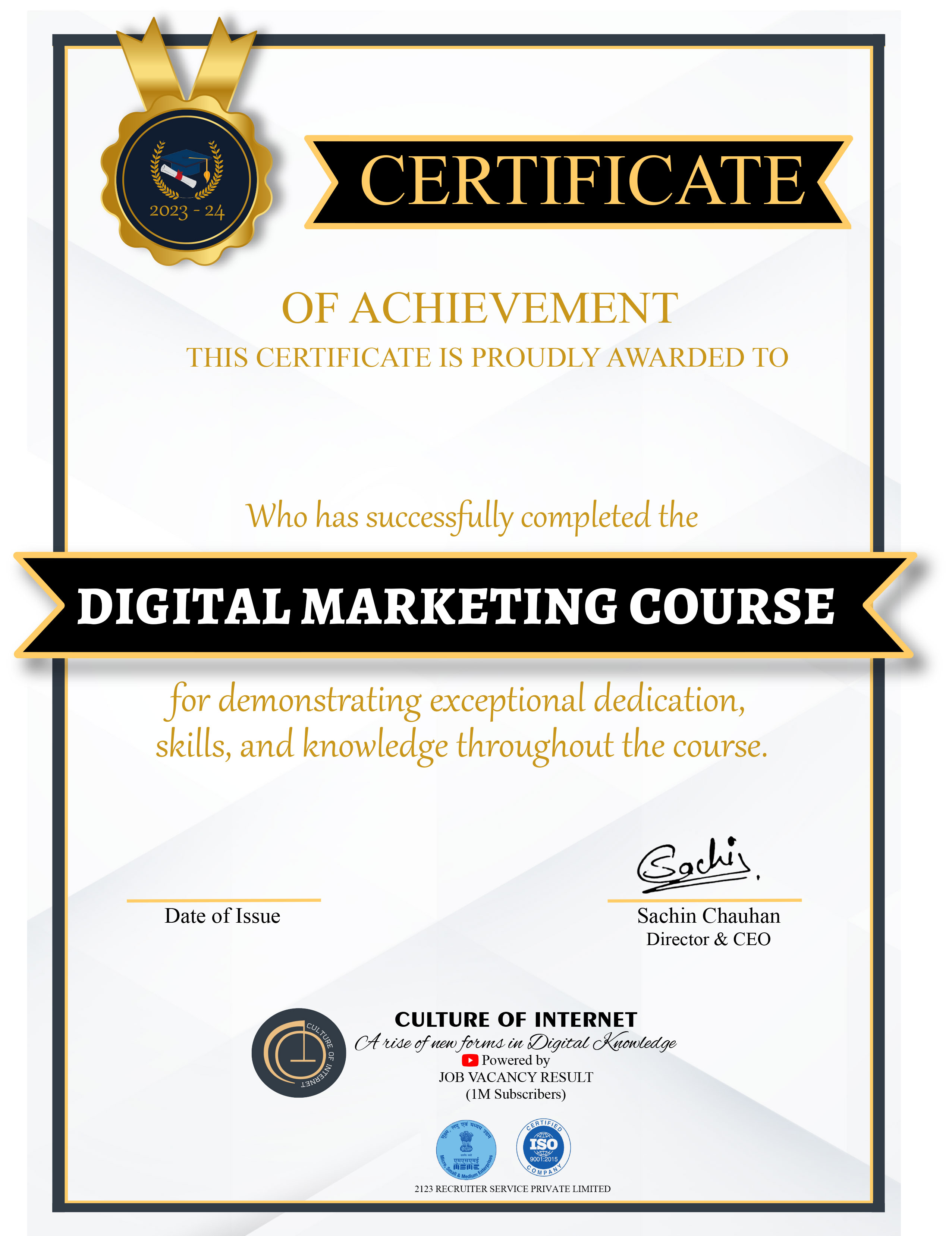 Certificate 1